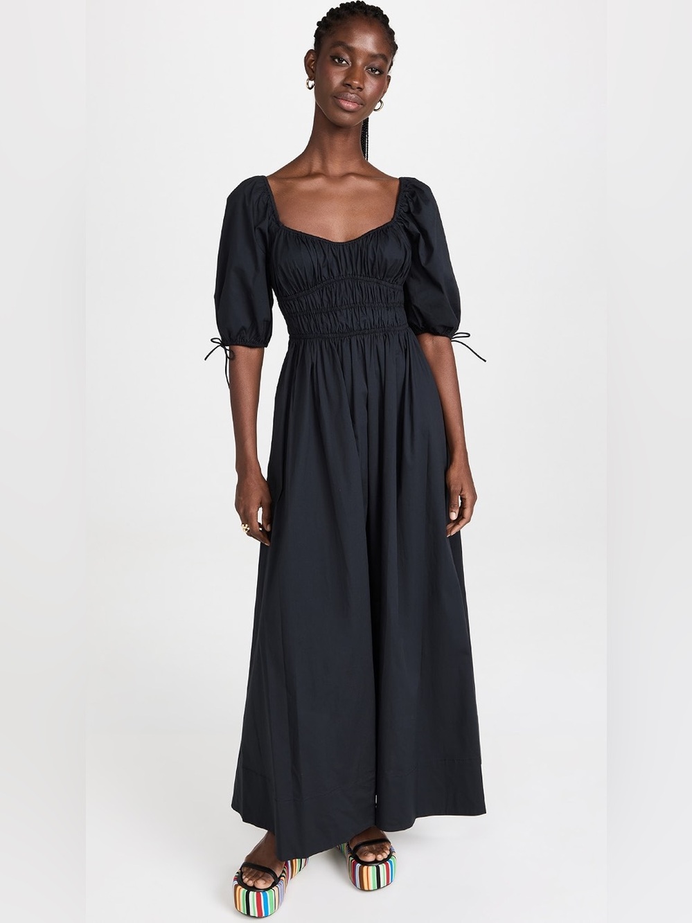STAUD Black Maxi Faye Dress L